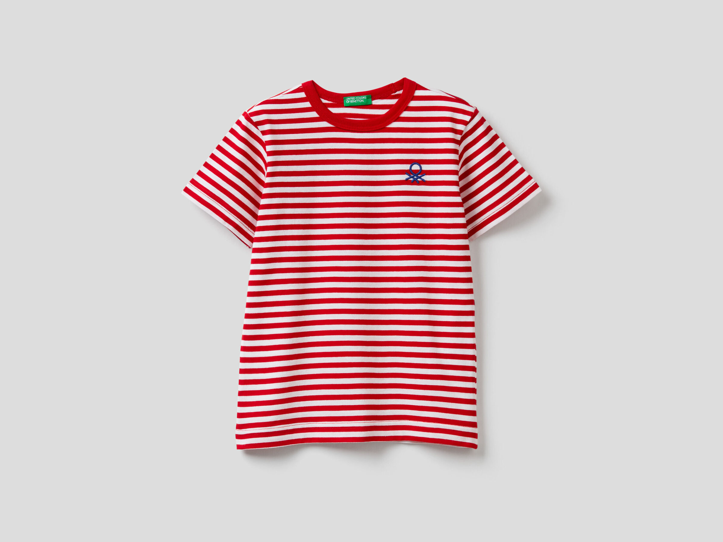 NEW 100% Cotton T-shirts Boys Girls Comfy Tops Shirts Rainbow Striped O-Neck UK